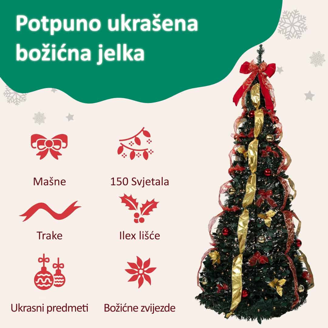 InstaTree ™ Pop-up božićno drvce (180cm x 65cm) - Slika 2