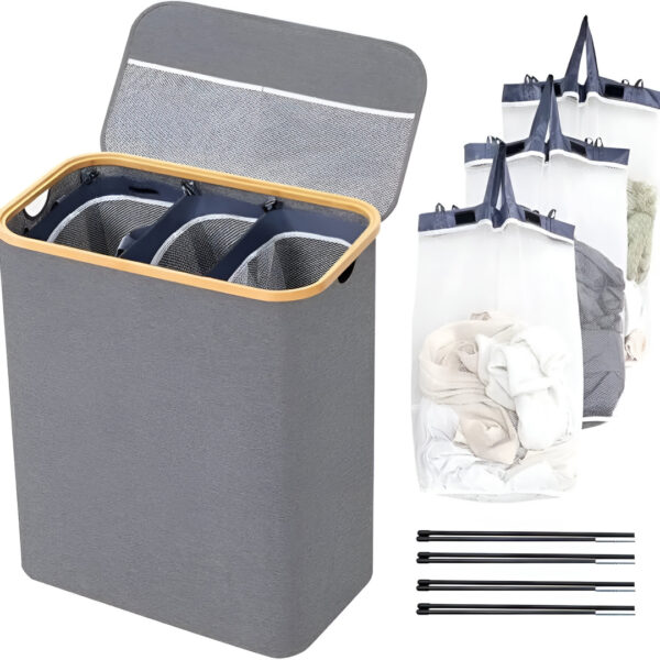 LaundryEase™ - Košara za rublje s tri pretinca