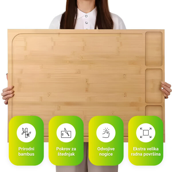 BambooCraft™ - Daska za rezanje od bambusa ekstra velika s uklonjivim nogama - Slika 4