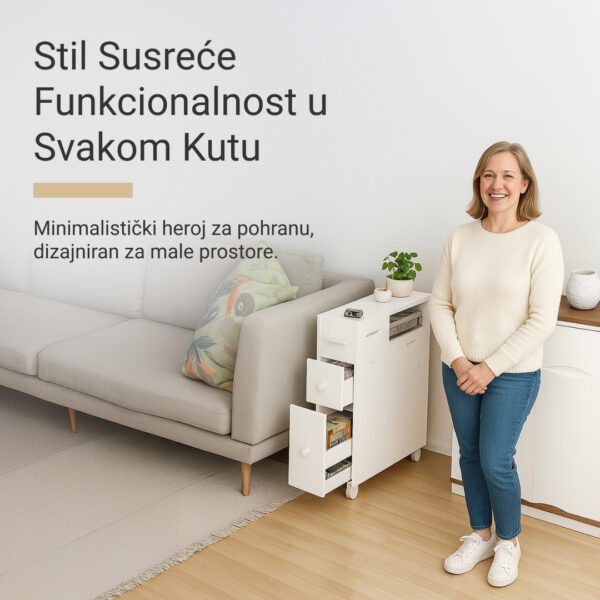 CornerEase™ - Tanki Kutni Ormarić za Kupaonicu - Slika 2
