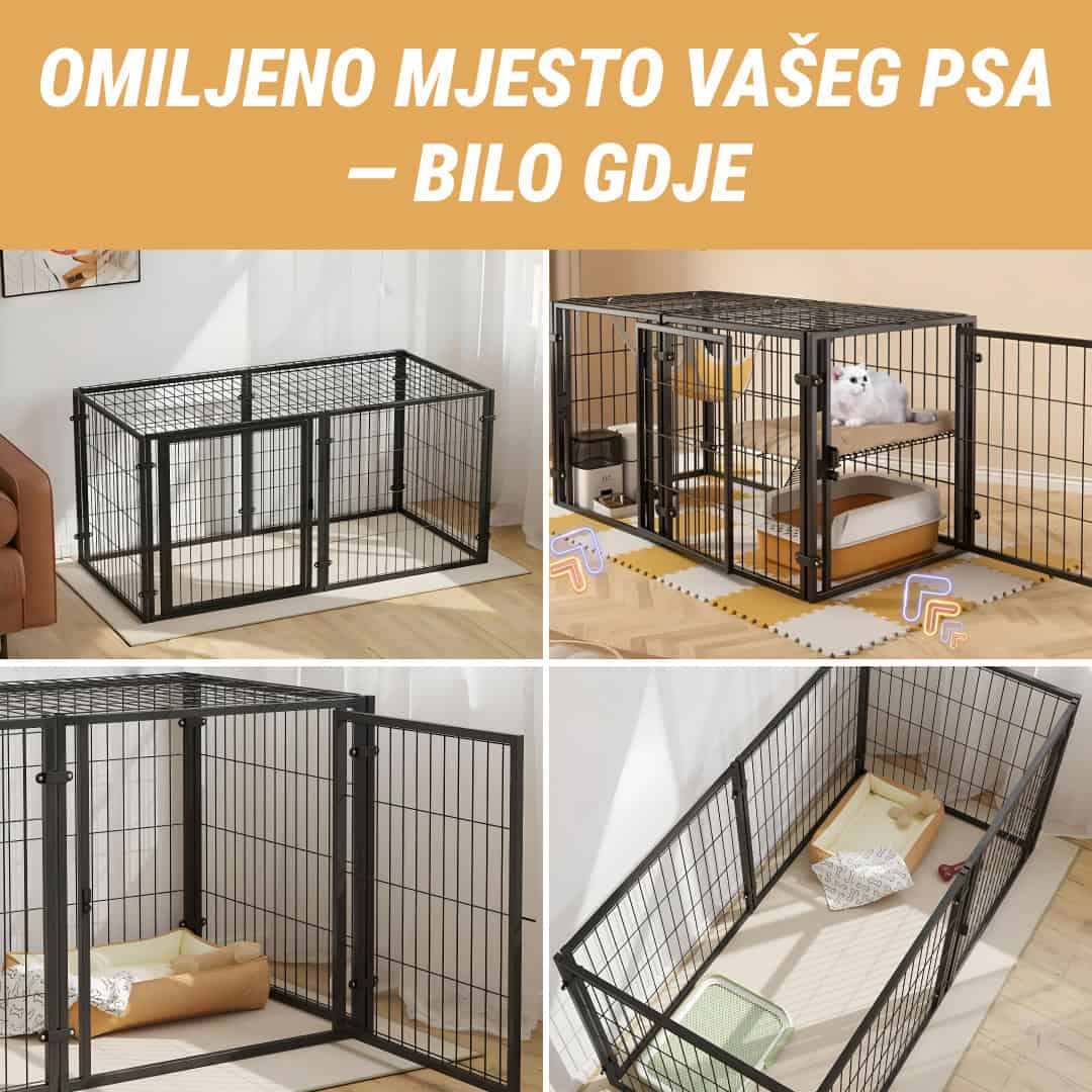 Pawz™ - Sklopivi višenamjenski ograđeni prostor za pse s vratima i uklonjivim krovom - Slika 2