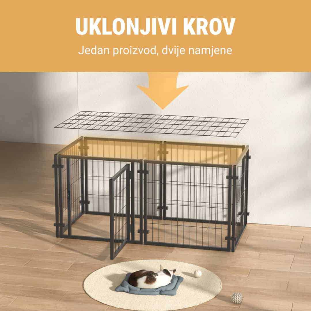 Pawz™ - Sklopivi višenamjenski ograđeni prostor za pse s vratima i uklonjivim krovom - Slika 3