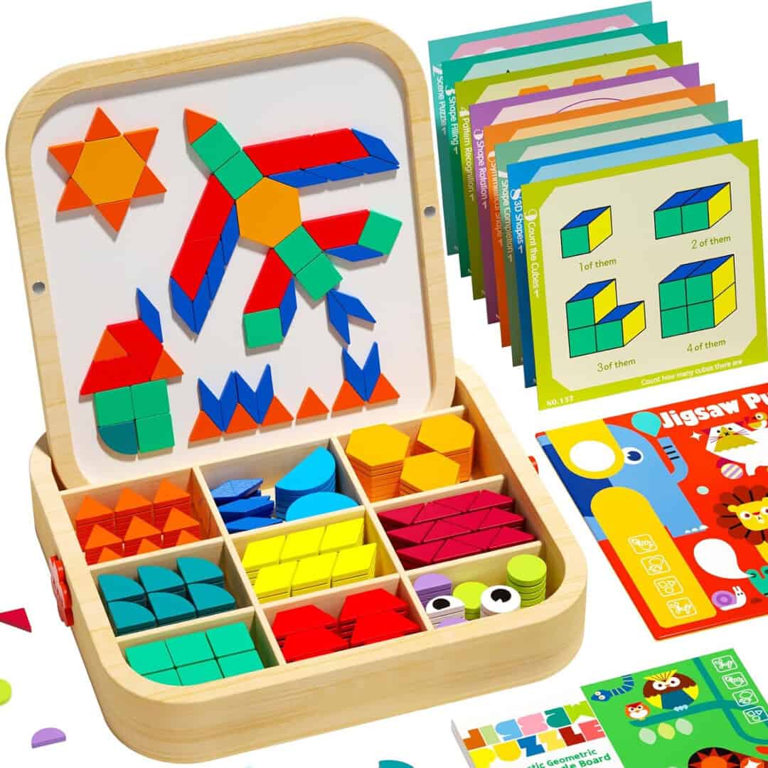 MosaicBox™ - Drveni Magnetni Tangram Set – 288 Komada